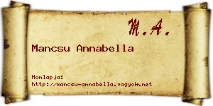 Mancsu Annabella névjegykártya